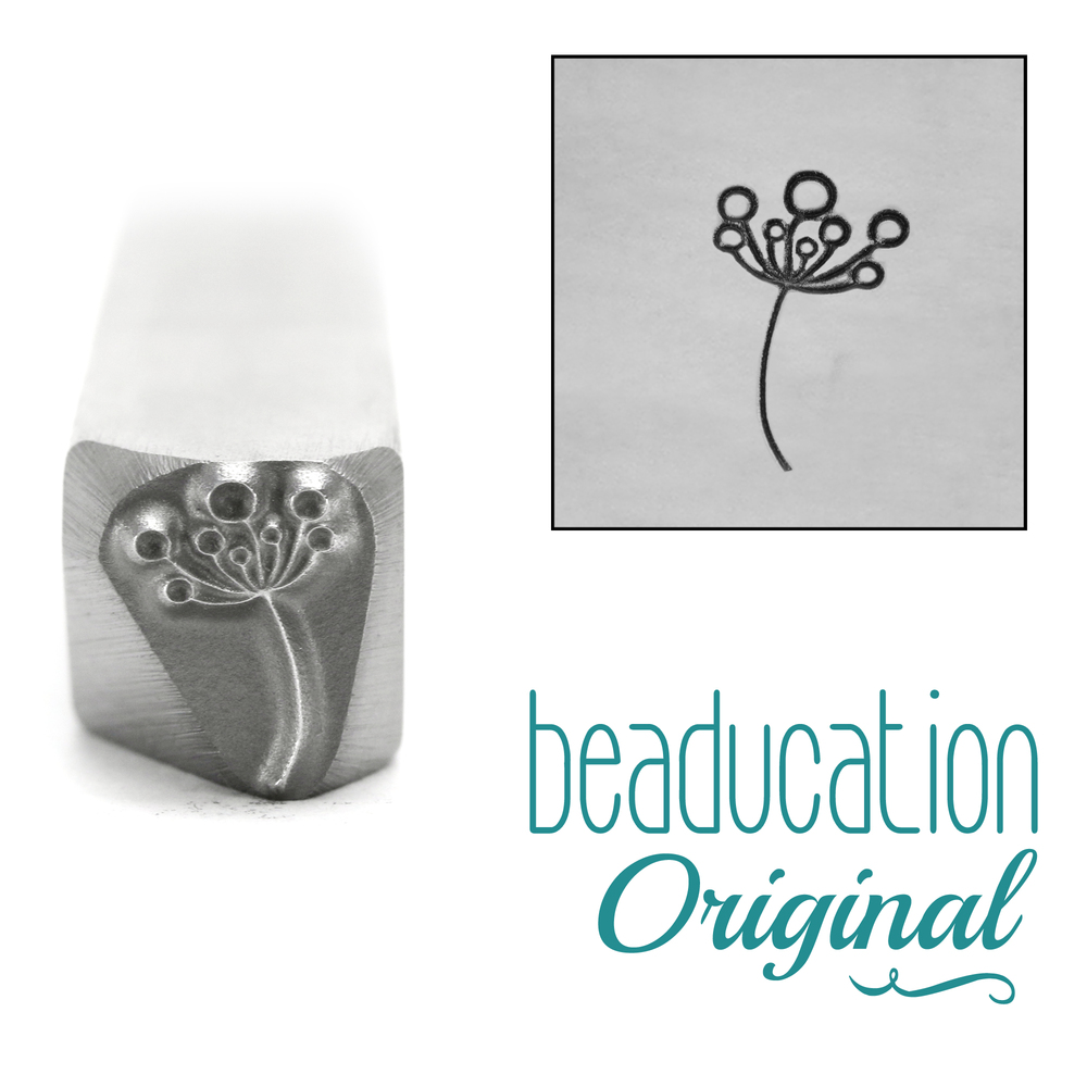 Metal Stamping Tools Bristly Flower Metal Design Stamp, 8.5mm - Beaducation Original